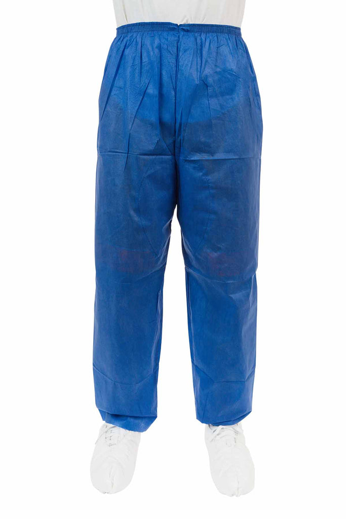 Denim Blue SMS Soft Scrub Pants, Wide Elastic Waist, Open Ankle, Hip Pocket (30 Per Case) - Sticky Mats, Shoe Covers and Disposable Apparel from PLX Industries