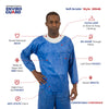 Denim Blue SMS Soft Scrub Long Sleeve Shirt, Round Hemmed Neck, Elastic Wrist, Left Chest Pocket (30 Per Case) - Sticky Mats, Shoe Covers and Disposable Apparel from PLX Industries