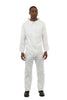 White SMS Coverall, Elastic Wrist, Open Ankle 25/Case - Sticky Mats, Shoe Covers and Disposable Apparel from PLX Industries
