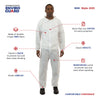 White SMS Coverall, Elastic Wrist & Ankle 25/Case - Sticky Mats, Shoe Covers and Disposable Apparel from PLX Industries