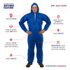 Blue SMS Coverall with Attached Hood, Elastic Wrist & Ankle ( 25 Per Case) - Sticky Mats, Shoe Covers and Disposable Apparel from PLX Industries