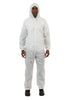 White SMS Coverall with Attached Hood, Elastic Wrist & Ankle 25/Case - Sticky Mats, Shoe Covers and Disposable Apparel from PLX Industries