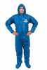 Blue Coverall with Hood & Boot, Elastic Wrist & Back, Front Zipper with Storm Flap Case/25 - Sticky Mats, Shoe Covers and Disposable Apparel from PLX Industries