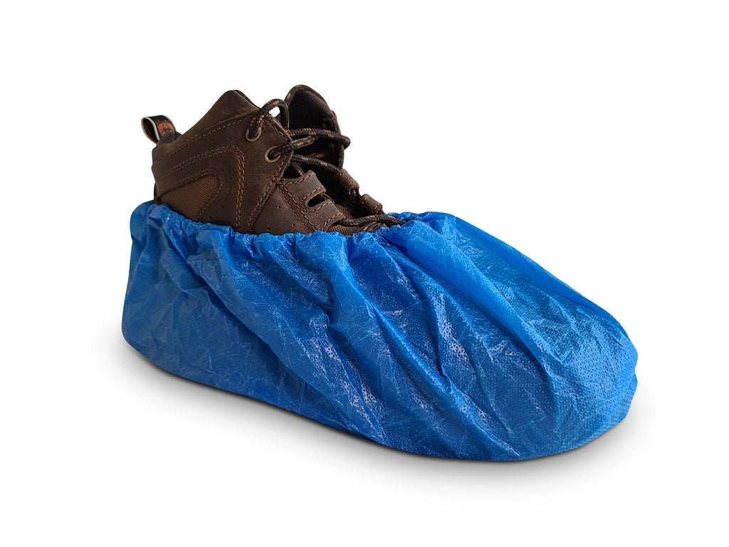 Polylatex Shoe Covers, 9 mil Diamond Pattern, Seamless, Extra Large 300/case - Sticky Mats, Shoe Covers and Disposable Apparel from PLX Industries