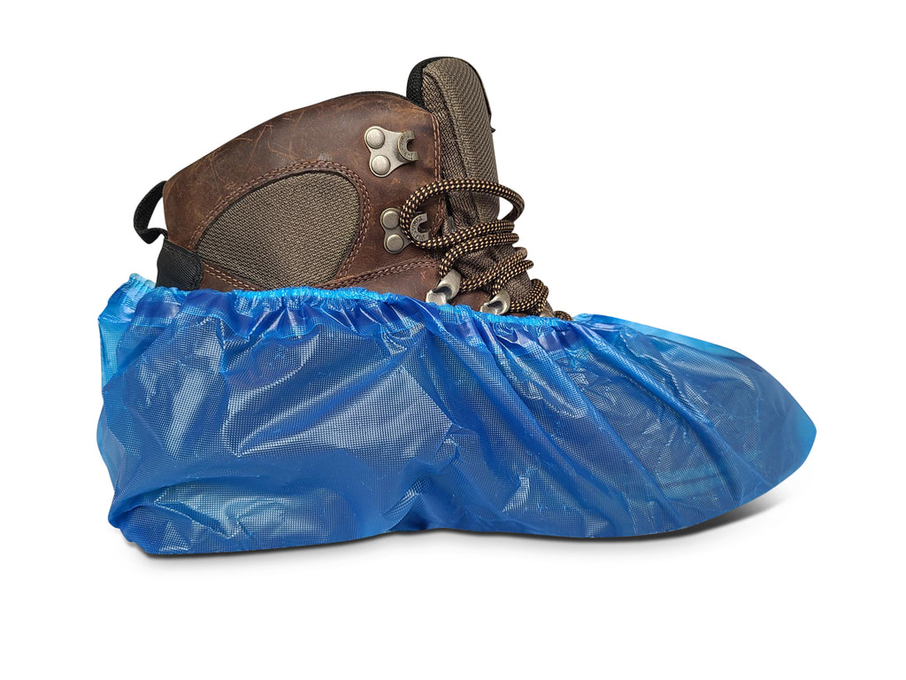Heavy Duty Blue CPE Shoe Cover (3000 Per Case) - Sticky Mats, Shoe Covers and Disposable Apparel from PLX Industries
