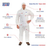 Coverall with Hood, Elastic Wrist & Ankle (25 per Case) - Sticky Mats, Shoe Covers and Disposable Apparel from PLX Industries