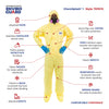 Chemical Splash Coverall with Attached Hood & Boot, Elastic Wrist, Serged Seams, Elastic Back ( 12 Per Case ) - Sticky Mats, Shoe Covers and Disposable Apparel from PLX Industries