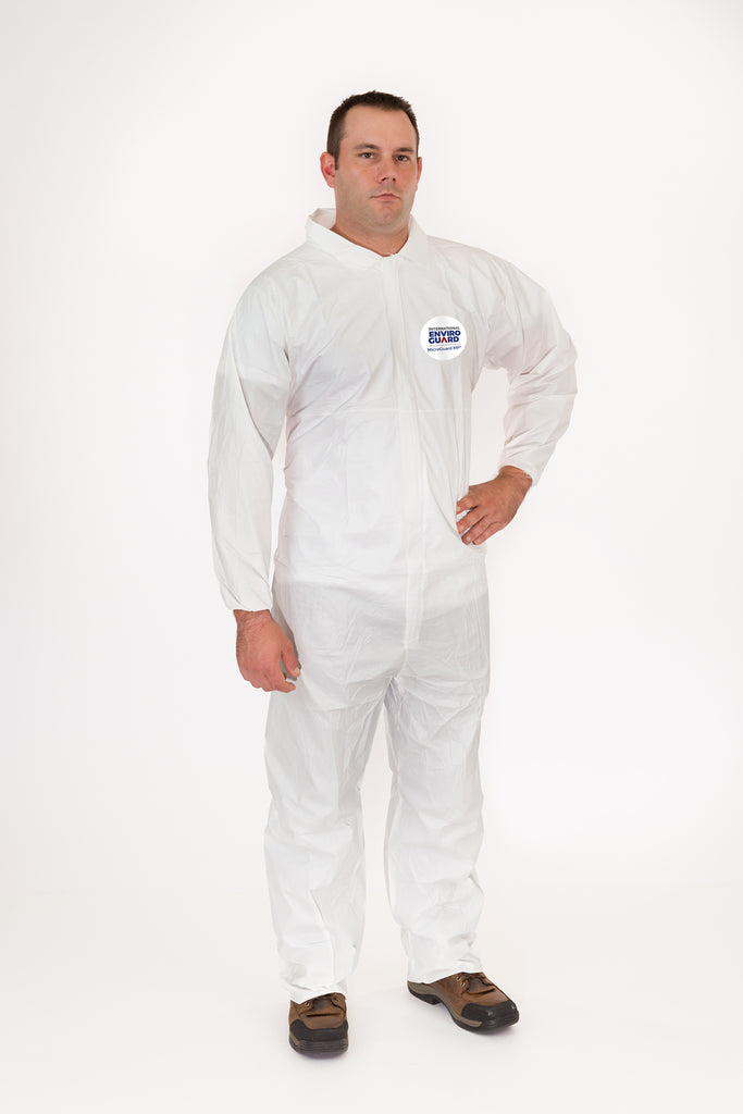 Microporous Coverall, Elastic Wrist, Elastic Back, Open Ankle - Sticky Mats, Shoe Covers and Disposable Apparel from PLX Industries