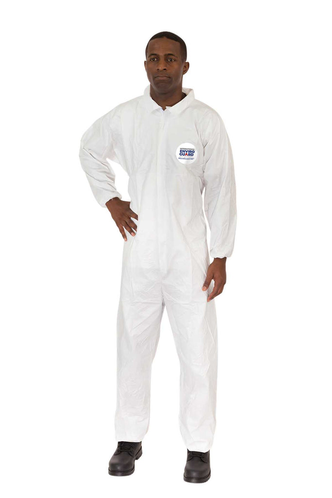 Microporous Coverall, Elastic Wrist, Elastic Back, Elastic Ankle (25 Per Case) - Sticky Mats, Shoe Covers and Disposable Apparel from PLX Industries