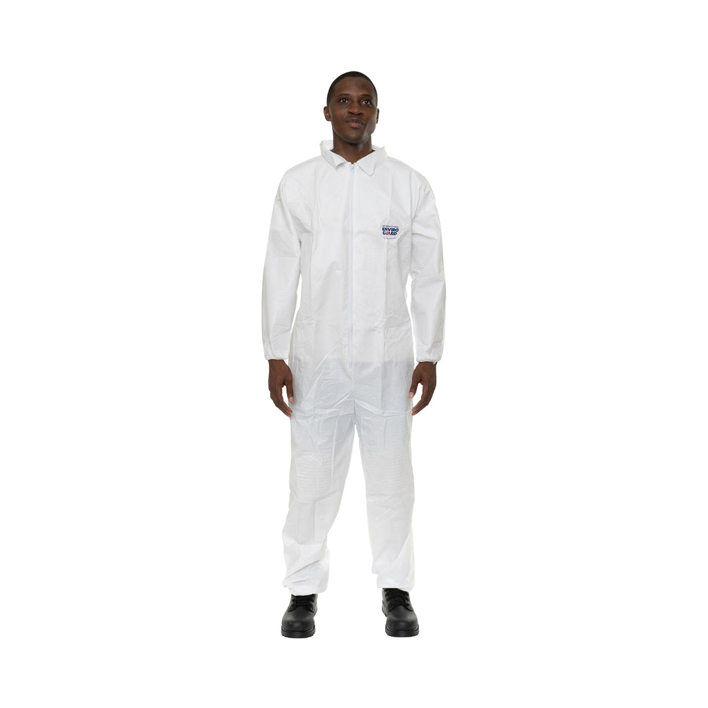 Lightweight Microporous Coverall, Elastic Wrist & Open Ankle (25 Per case) - Sticky Mats, Shoe Covers and Disposable Apparel from PLX Industries