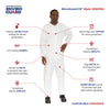 Clean Processed Microporous Coverall, Tunnelized Elastic Wrist & Ankle, Individually Packaged (25 Per Case) - Sticky Mats, Shoe Covers and Disposable Apparel from PLX Industries