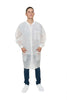 Polypropylene Lab Coat, Three Pockets, Knit Wrist & Collar (30 Per Case) - Sticky Mats, Shoe Covers and Disposable Apparel from PLX Industries