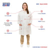 White SMS Lab Coat with 3 Pockets, Knit Wrists and Collar ( 30 Per Case)