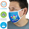 2 Layer Face Mask w/ Full Color Imprint & Elastic Ear-Loop; Reusable safety mask for Outdoor Sport, Cycling,Travelling - Sticky Mats, Shoe Covers and Disposable Apparel from PLX Industries