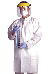 Tyvek Lab Coats with Open Wrists and 2 Pockets - Sticky Mats, Shoe Covers and Disposable Apparel from PLX Industries
